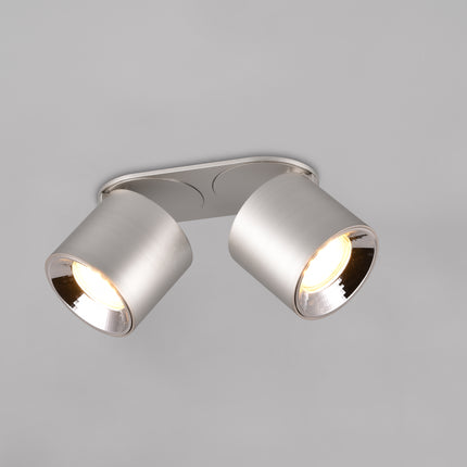 Twin Adjustable Modern Spotlight – GU10 Ceiling Light, Matt Nickel, IP20