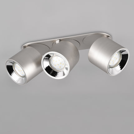 Triple Adjustable Modern Spotlight – GU10 Ceiling Light, Matt Nickel, IP20