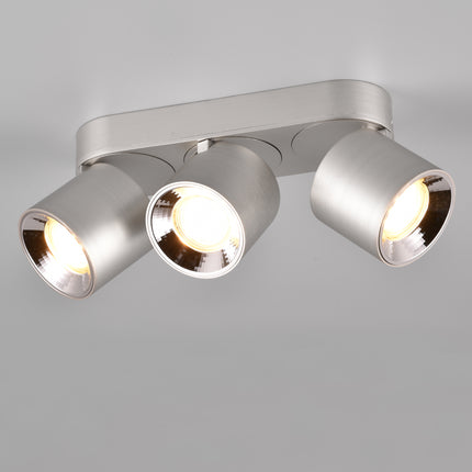 Triple Adjustable Modern Spotlight – GU10 Ceiling Light, Matt Nickel, IP20