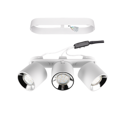 Triple Adjustable Modern Spotlight – GU10 Ceiling Light, Matt White, IP20