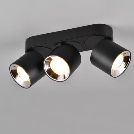 Triple Adjustable Modern Spotlight – GU10 Ceiling Light, Matt Black, IP20