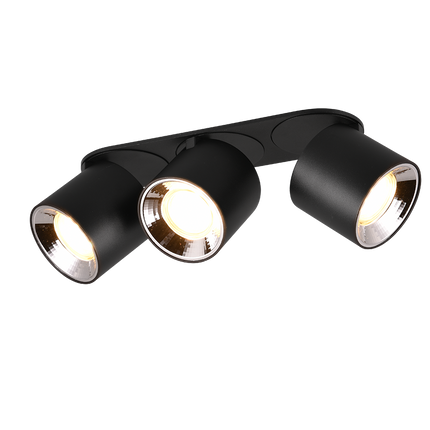 Triple Adjustable Modern Spotlight – GU10 Ceiling Light, Matt Black, IP20