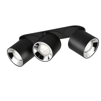 Triple Adjustable Modern Spotlight – GU10 Ceiling Light, Matt Black, IP20