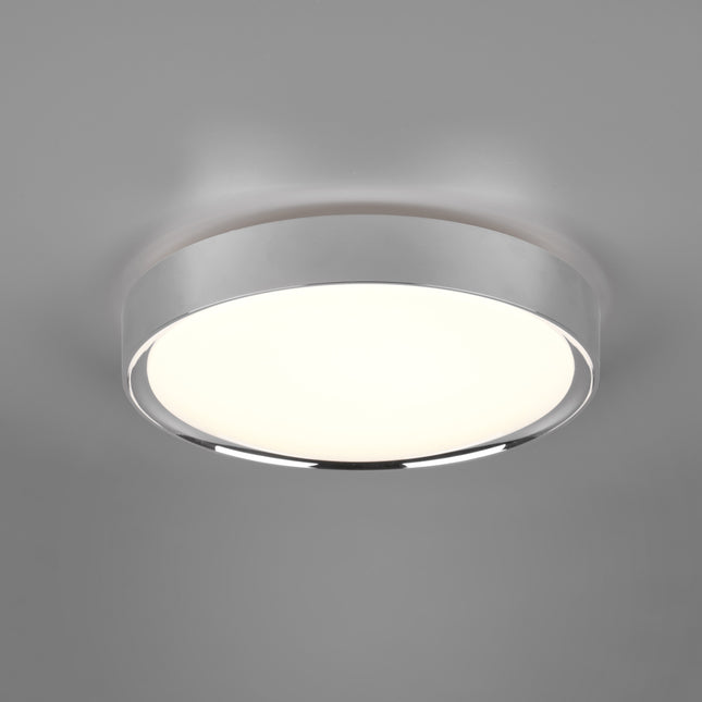 Round Ceiling Light – 18W LED, 1850lm, 3000K Warm White, IP44, Chrome