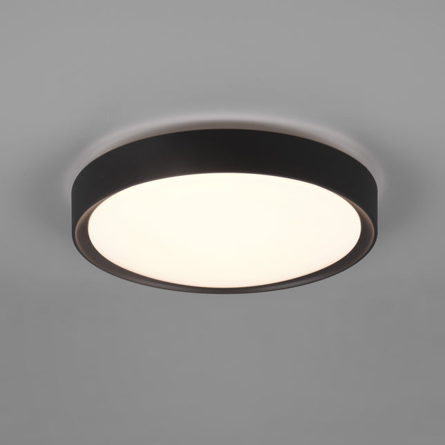 Round Ceiling Light – 18W LED, 1850lm, 3000K Warm White, IP44, Black
