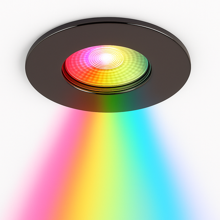 Smart Wifi RGB-CCT Fire-Rated Downlight (Alexa & Google) – IP65, GU10, Black Nickel