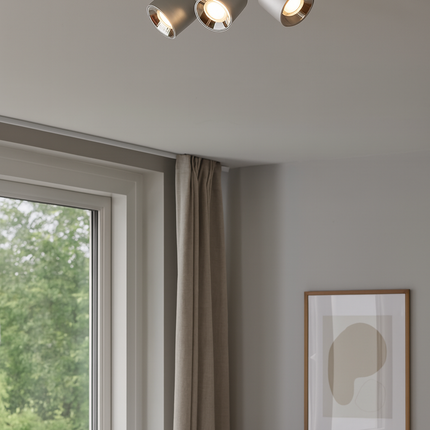 Triple Adjustable Modern Spotlight – GU10 Ceiling Light, Matt Nickel, IP20