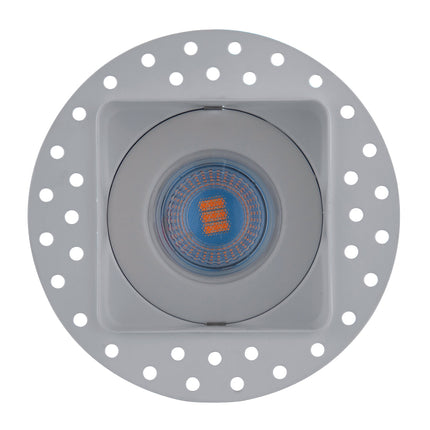 LED light bulb with base on a white background