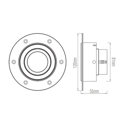 Trimless Round Plaster‑In Downlight – 50W GU10, Matt Black