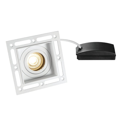 Trimless Square Plaster‑In Downlight – 50W GU10, Matt White