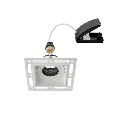 Trimless Square Plaster‑In Downlight – 50W GU10, Matt White
