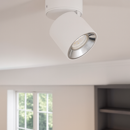 Single Adjustable Spotlight – GU10 Ceiling Light, Matt White, IP20