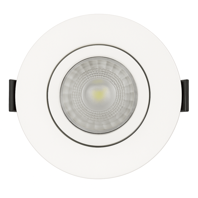 Adjustable IP65 Dimmable LED Slim Tilt Downlight, Fire Rated, 5W, 500 Lumens, White