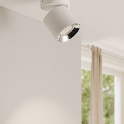 Single Adjustable Spotlight – GU10 Ceiling Light, Matt White, IP20