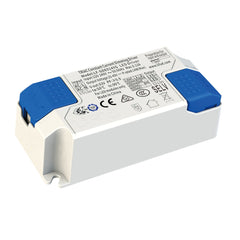 White and blue electronic component on a white background 