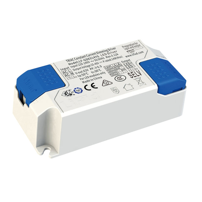 White and blue electronic component on a white background 