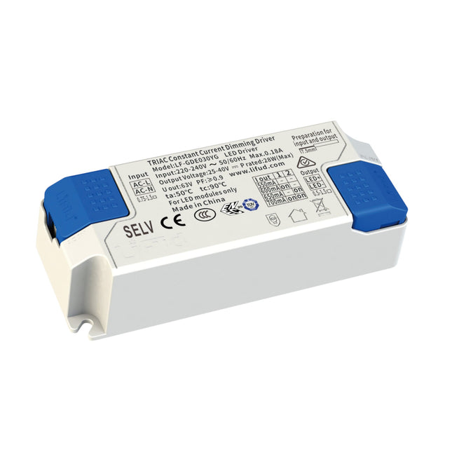 LED driver with blue ends on a white background