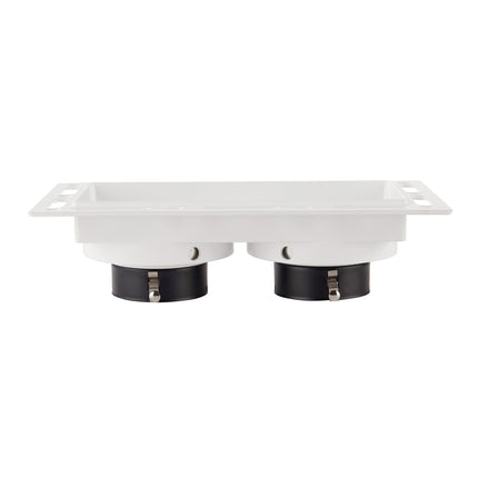 Trimless Twin Plaster‑In Downlight – 2×50W GU10, Matt White