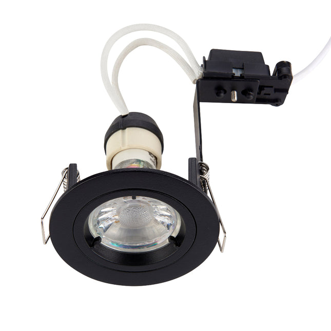 Die Cast Aluminium Fixed Downlight – IP20, GU10, Matt Black