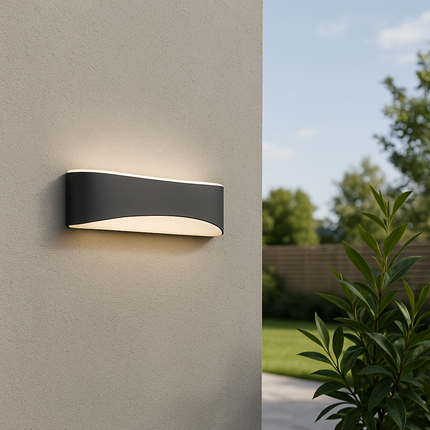 Outdoor Wall Light – 9W LED, 1200lm, 3000K Warm White, IP65, Anthracite, Up & Down