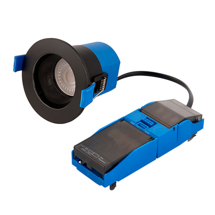 4CCT Anti‑Glare Downlight – 5/7W, IP65, Fire‑Rated, Black & Nickel