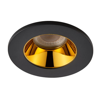 4CCT Anti‑Glare Downlight – 5/7W, IP65, Fire‑Rated, Black & Brass