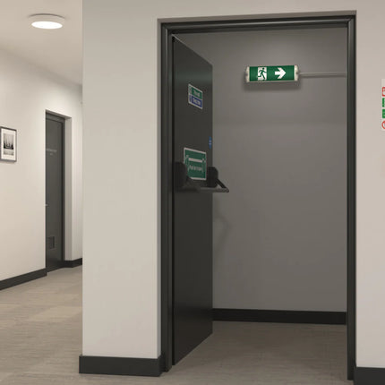 3.5W LED Emergency Bulkhead Light – IP65 Fire Exit Sign, 3hr Maintained, Sticker Legends Included
