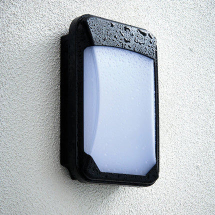 LED Slim Wall Pack Bulkhead Light – Outdoor Security Light, Black