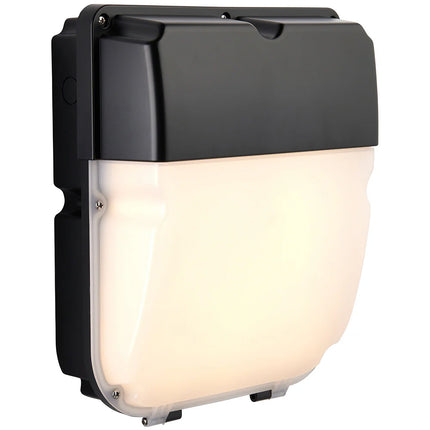 LED Wall Pack Security Bulkhead with Photocell – 30W, 3000lm, CCT Tri-Colour, IP65 Black
