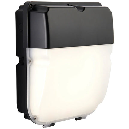 LED Wall Pack Security Bulkhead with Photocell – 30W, 3000lm, CCT Tri-Colour, IP65 Black