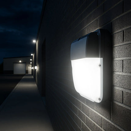 LED Wall Pack Security Bulkhead with Photocell – 30W, 3000lm, CCT Tri-Colour, IP65 Black