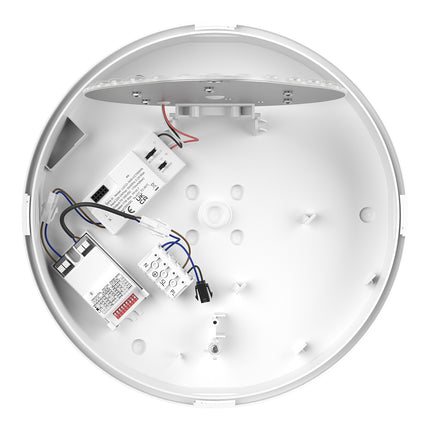CE3X5 Round LED Microwave Sensor Bulkhead Light - Switchable 8‑16 W, 5‑CCT, IP65, Polished Chrome