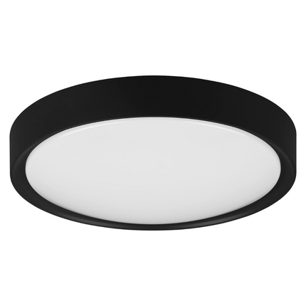 Round Ceiling Light – 18W LED, 1850lm, 3000K Warm White, IP44, Black