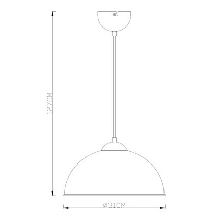 Single Ceiling Round Pendant Light – Modern, E27, Black & Gold