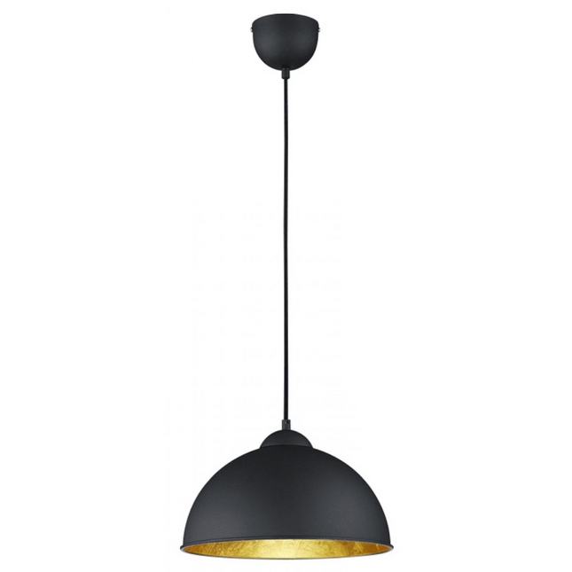 Single Ceiling Round Pendant Light – Modern, E27, Black & Gold