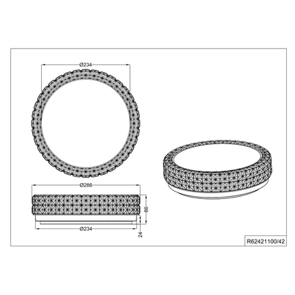 Pegasus LED Ceiling Light 28cm White Acrylic Starlight Effect – 12W 1160lm 3000K