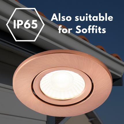 Adjustable IP65 Dimmable LED Slim Tilt Downlight, Fire Rated, 5W, 500 Lumens