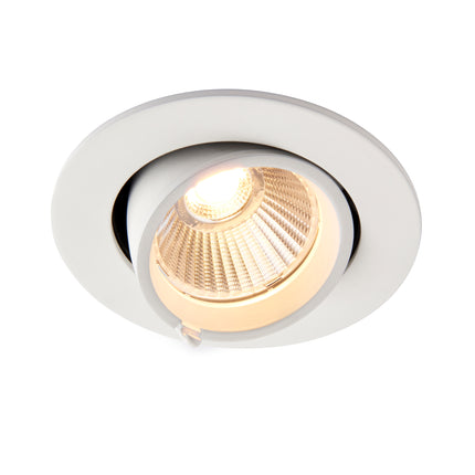 3CCT Round Adjustable Scoop Tilt Downlight – 10.5 W, Selectable 3000/4000/6000 K, Matt White