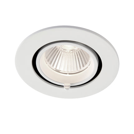 3CCT Round Adjustable Scoop Tilt Downlight – 10.5 W, Selectable 3000/4000/6000 K, Matt White