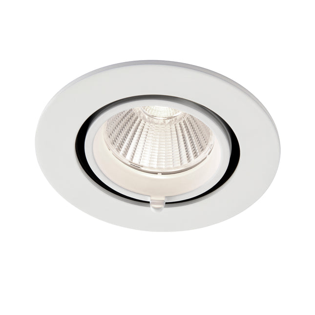 3CCT Round Adjustable Scoop Tilt Downlight – 10.5 W, Selectable 3000/4000/6000 K, Matt White