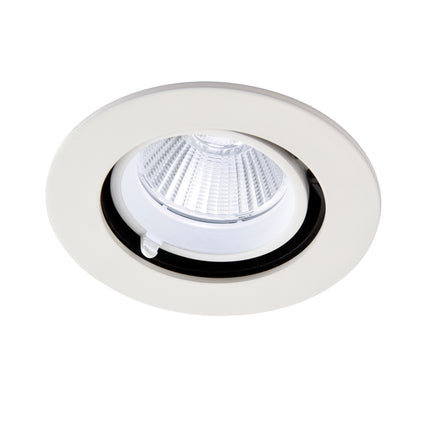 3CCT Round Adjustable Scoop Tilt Downlight – 10.5 W, Selectable 3000/4000/6000 K, Matt White