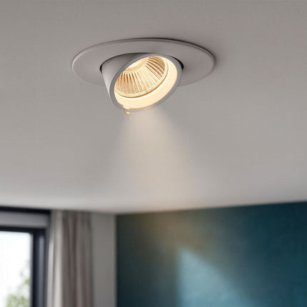3CCT Round Adjustable Scoop Tilt Downlight – 10.5 W, Selectable 3000/4000/6000 K, Matt White
