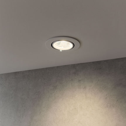 3CCT Round Adjustable Scoop Tilt Downlight – 10.5 W, Selectable 3000/4000/6000 K, Matt White