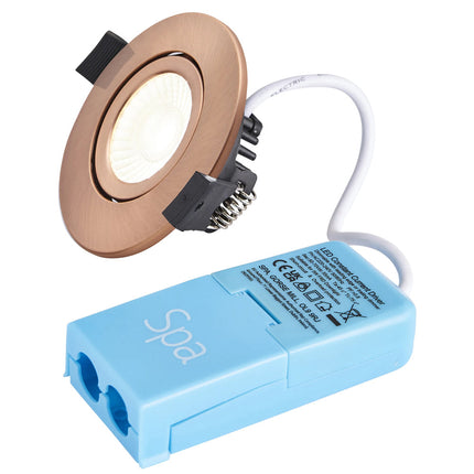 Adjustable IP65 Dimmable LED Slim Tilt Downlight, Fire Rated, 5W, 500 Lumens