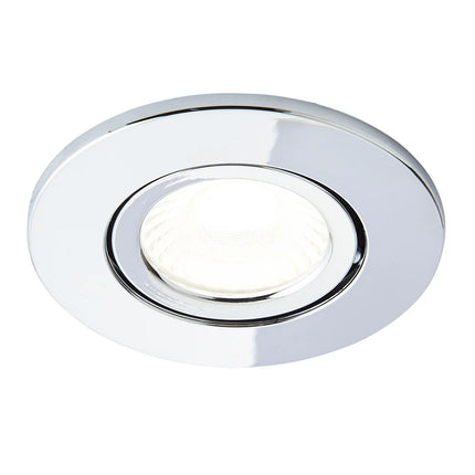 Adjustable IP65 Dimmable LED Slim Tilt Downlight, Fire Rated, 5W, 500 Lumens, Polished Chrome