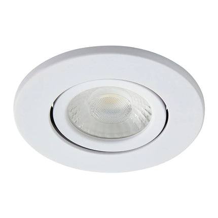 Adjustable IP65 Dimmable LED Slim Tilt Downlight, Fire Rated, 5W, 500 Lumens, White
