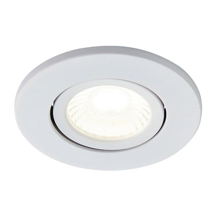 Adjustable IP65 Dimmable LED Slim Tilt Downlight, Fire Rated, 5W, 500 Lumens, White