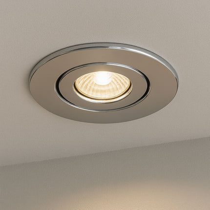 Large Bezel Retrofit Conversion Downlight, GU10 50W – Polished Chrome