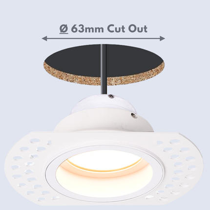 LIMA Plaster-In Trimless Round Fire-Rated Downlight – GU10, White