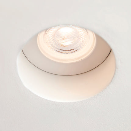 Trimless Plaster-In Downlight Bezel Round – White Matt Finish